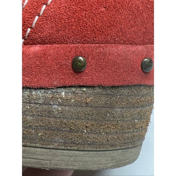 Sundance Etta Red Suede Western Festival Studded Ankle Boots Size EU 38/ 7,5 US - Picture 10 of 16
